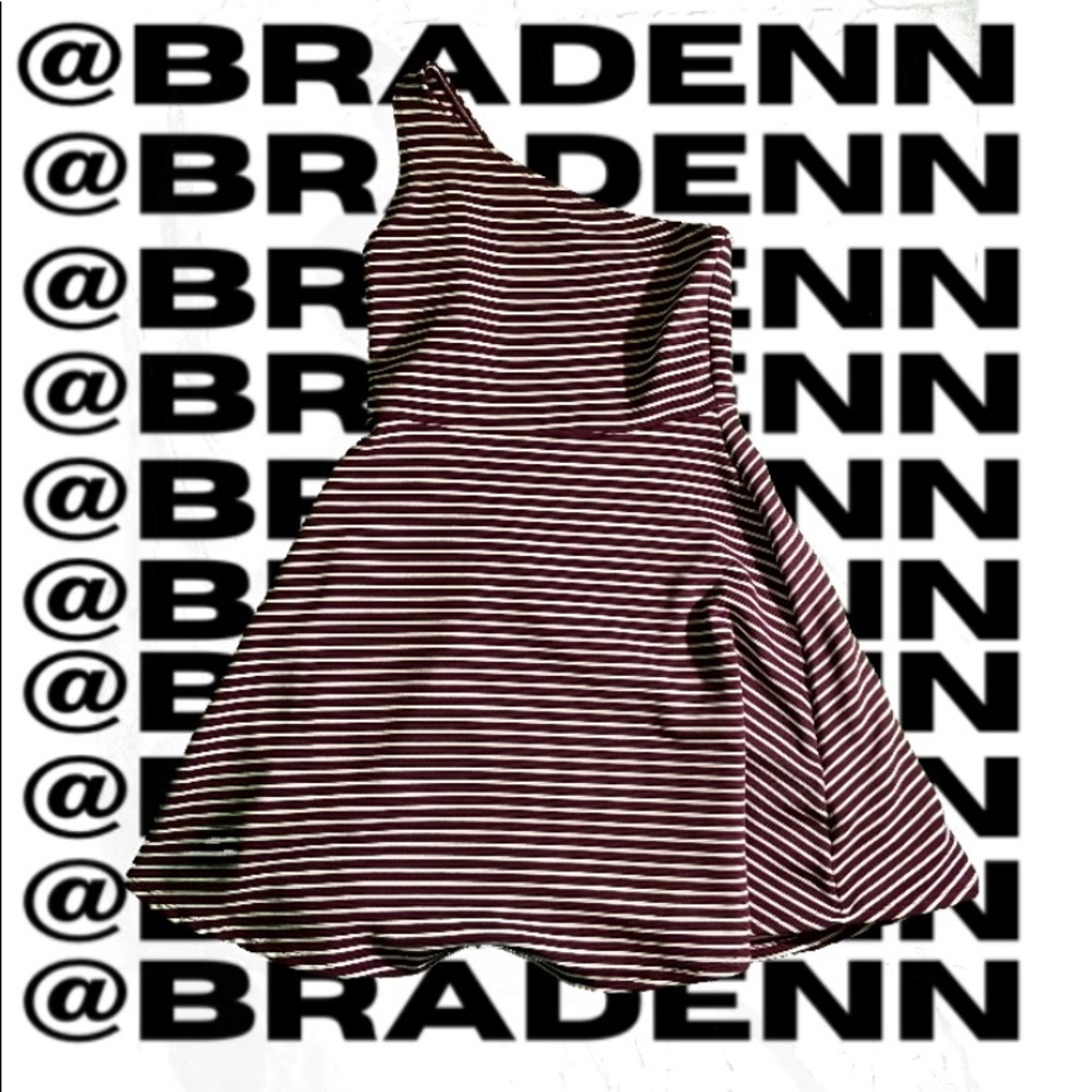 Burgundy/White Striped Dress